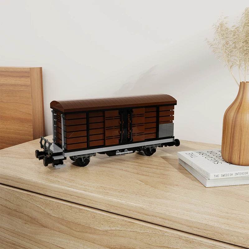 Boxcar Goods Wagon Building Block Kit MOC Railway Carriage - ToylandEU