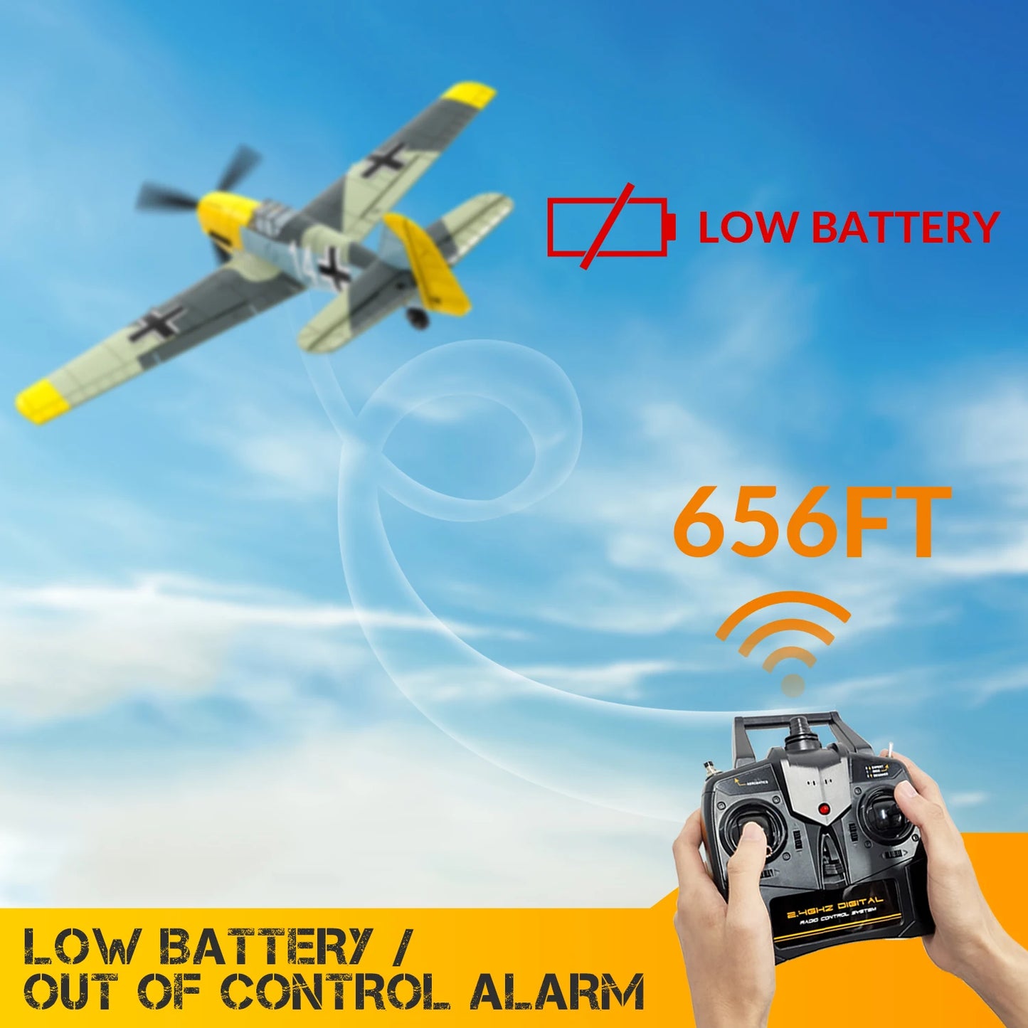 EPP Foam RC Fighter Plane | 4 Channel 2.4Ghz | Auto Return RTF