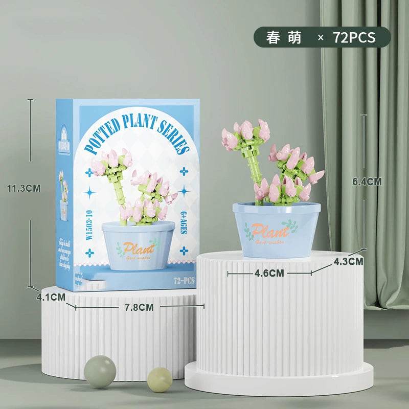 Premium Building Block Kit Flower Bouquet 3D DIY Home Decor - ToylandEU