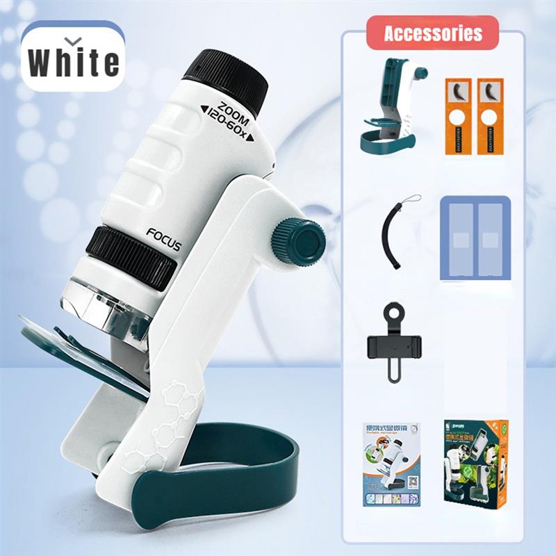 Portable Kids 60-120X Microscope Kit with LED Light Toyland EU Toyland EU