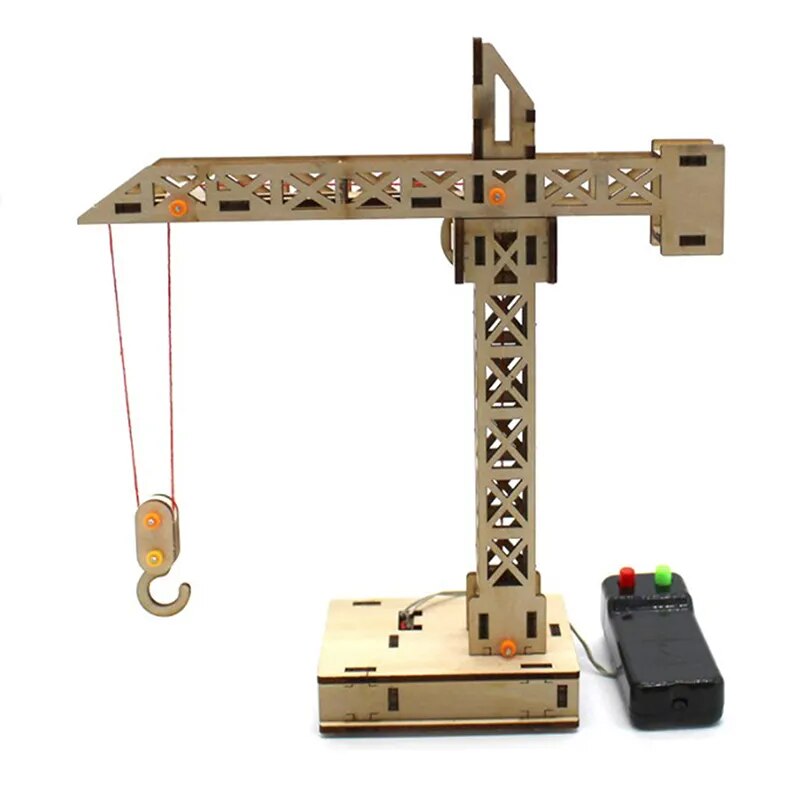 Educational Wooden Remote Control Tower Crane Building Toy for Ages 14+