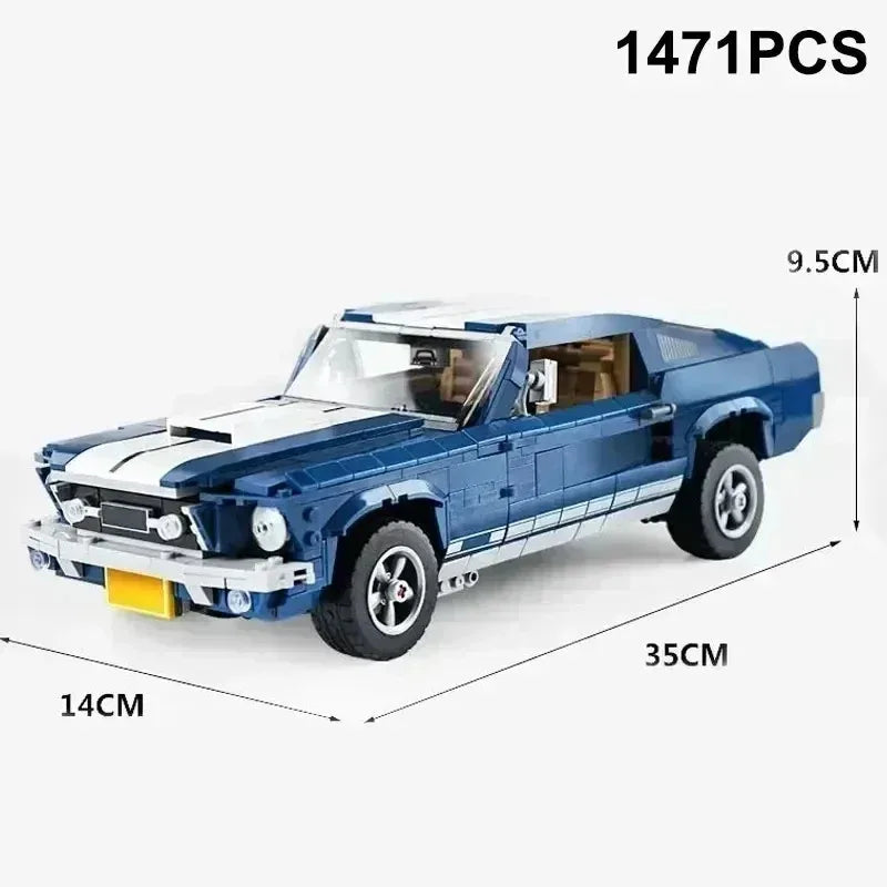 Blue White MOC Car Model Building Blocks For Home Decor - ToylandEU