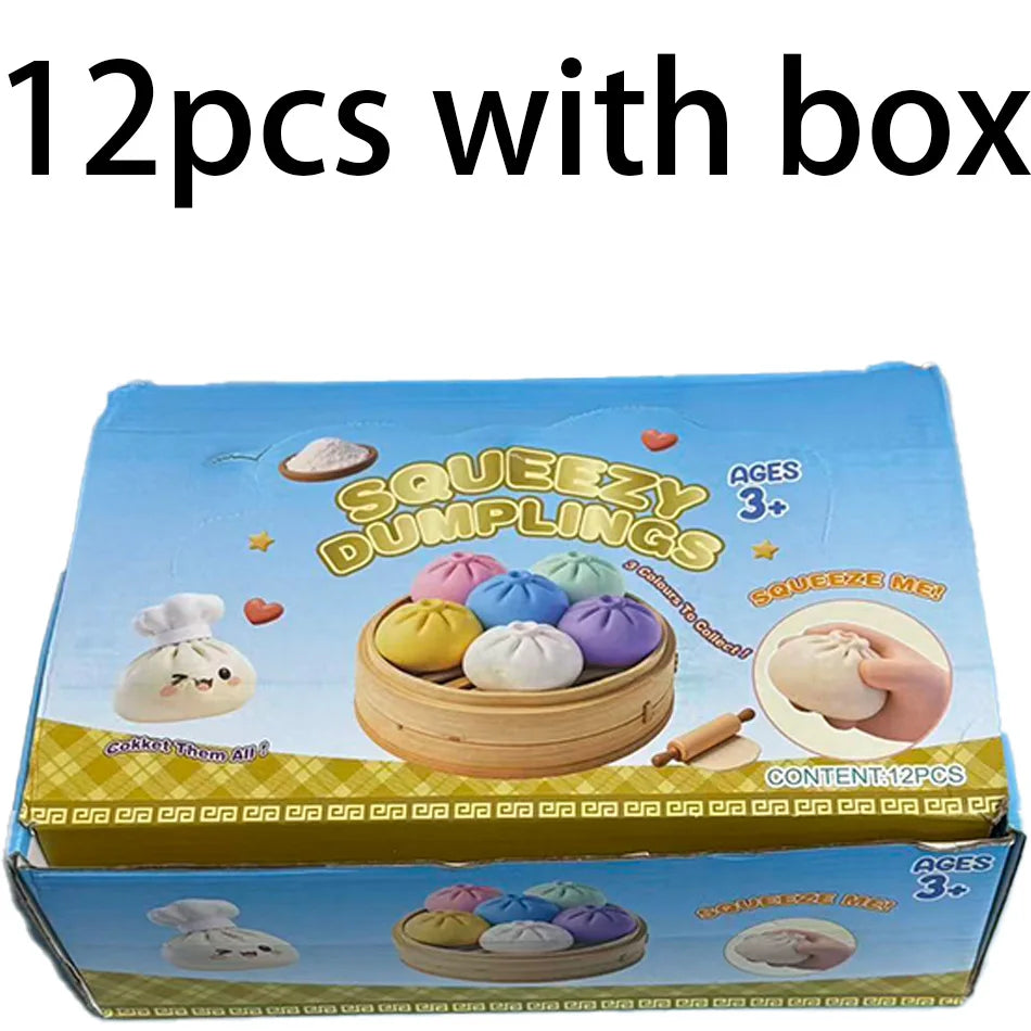Glitter Dumpling Squishy | 6 Pack | Stress Relief Toy | Comes With Box
