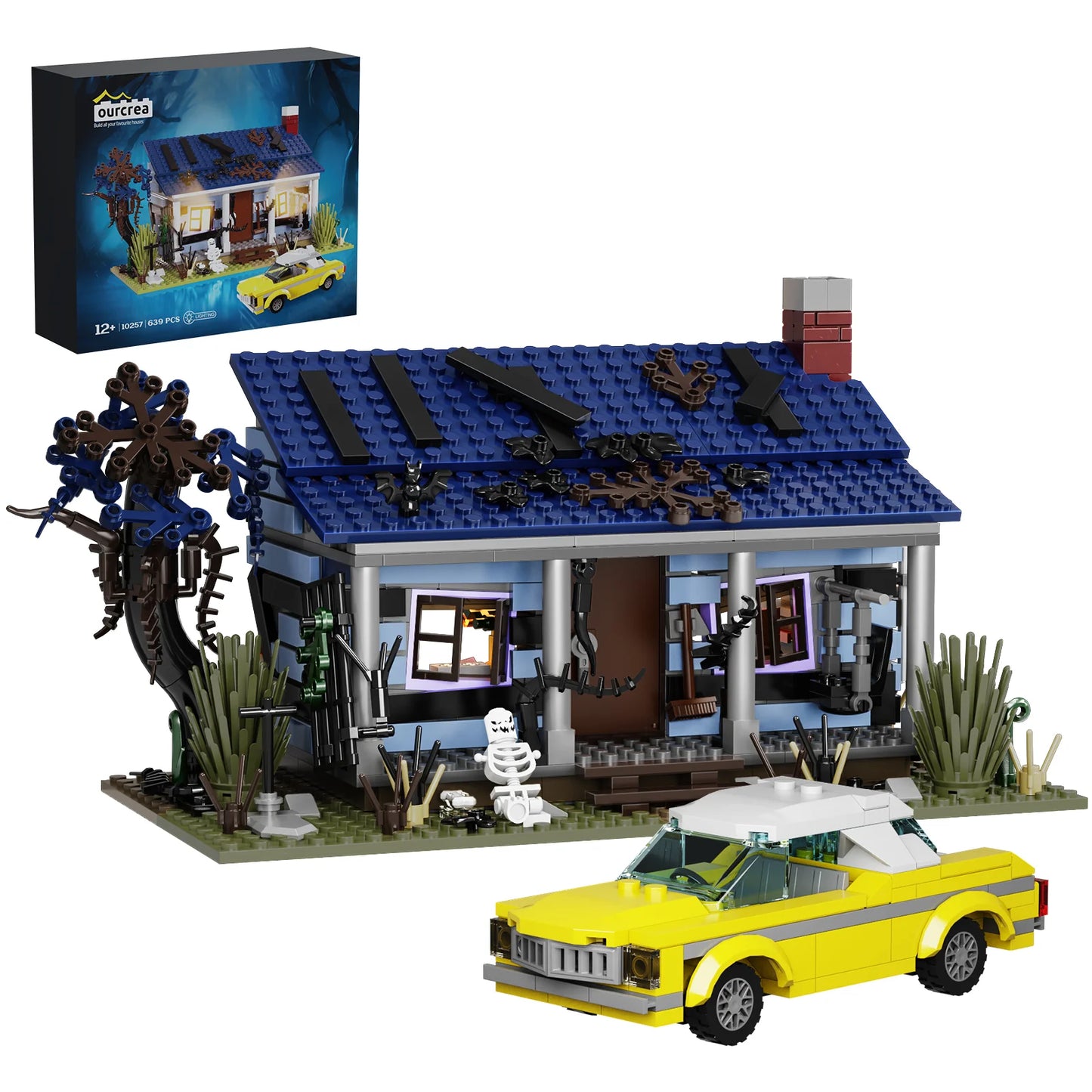 Haunted House Building Block Set | LED Light | Lego Compatible | 639 Pcs