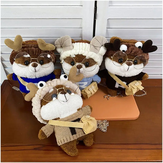 Kawaii Plush Dog Backpack for Girls - Cute Stuffed Animal Bag with Shiba Inu and Corgi Toys