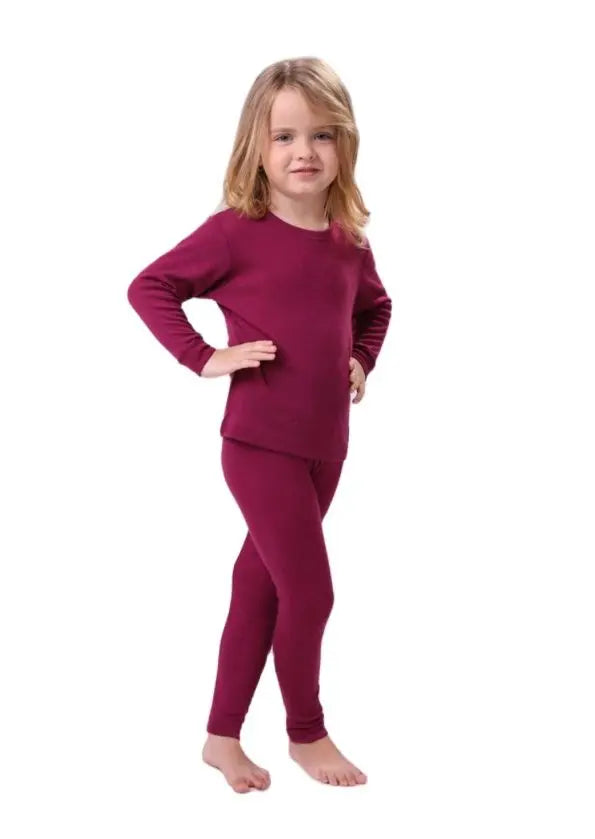 Kids Merino Base Layer Set | 100 Percent Wool | Winter Thermal | Boys Girls