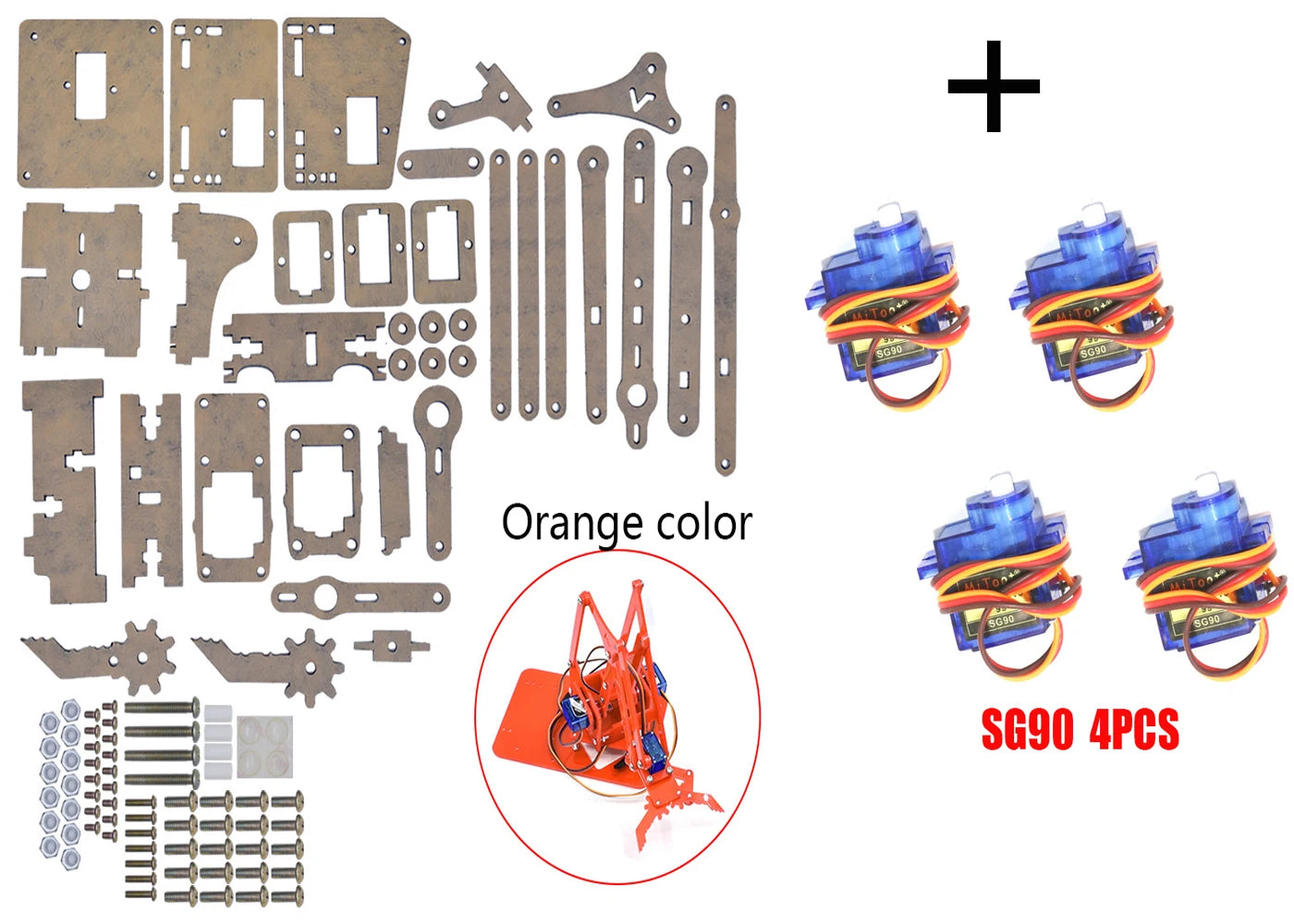 DIY 4-Degree-of-Freedom Acrylic Robot Arm Kit - ToylandEU