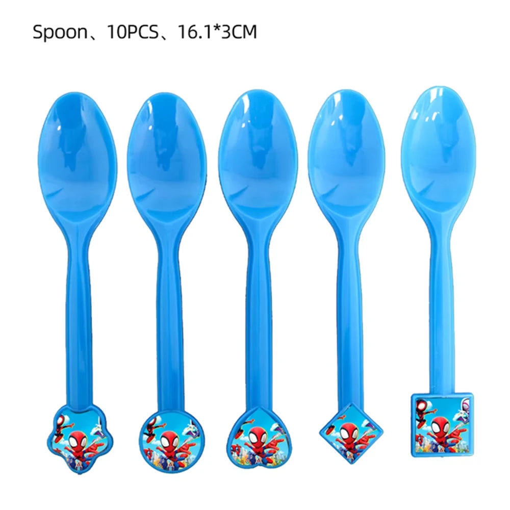 Birthday Party Supplies | Cartoon Spider Theme | Disposable Tableware