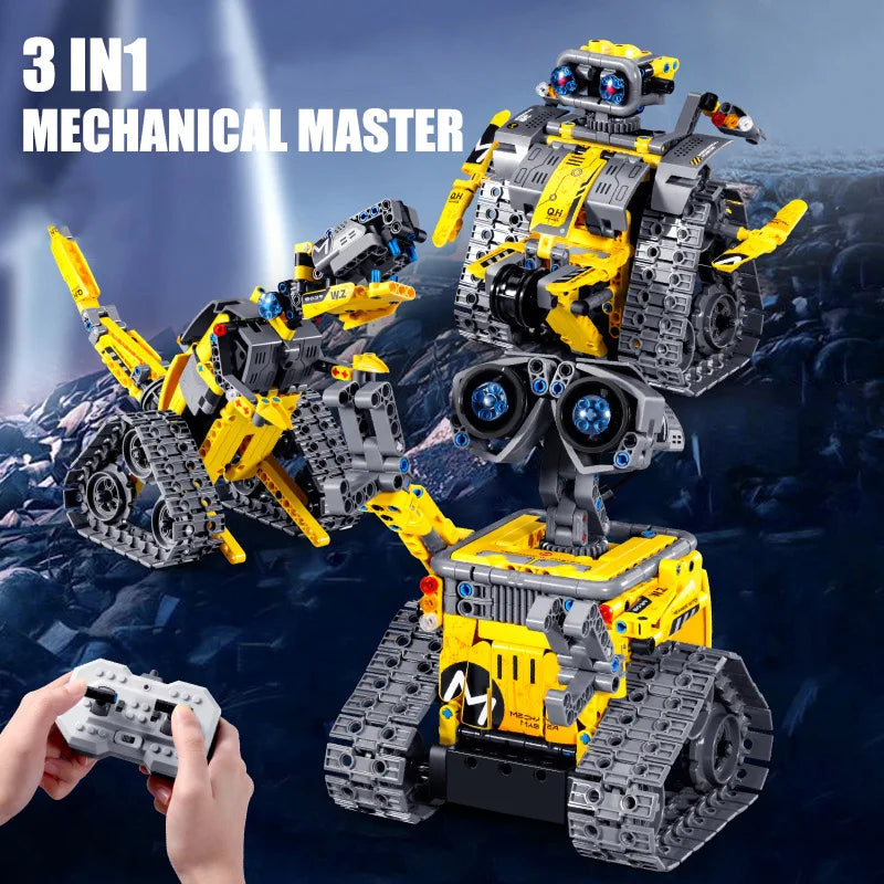 City Engineering Vehicle Building Blocks - 3 IN 1 RC Adaptable Excavator Bulldozer - ToylandEU