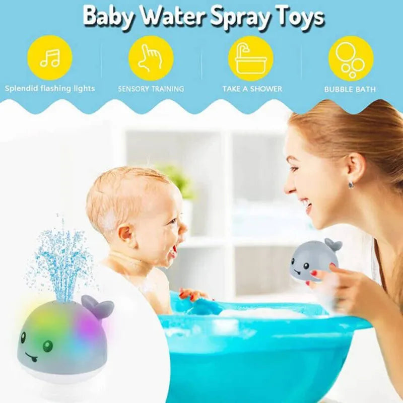 Whale Baby Bath Toy with Automatic Sprinkler and Flashing Lights for Fun and Engaging Bath Time