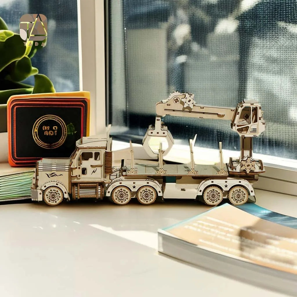Tada DIY 3D Wooden Puzzle Toys Movable Truck Crane Assembly Gift Model - ToylandEU