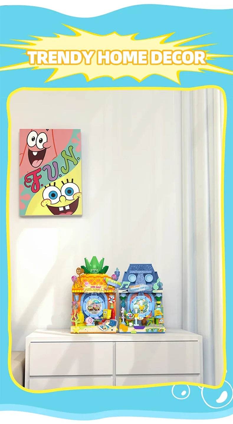 Spongebob Cartoon Krusty Krab Restaurant Building Blocks Toy - ToylandEU