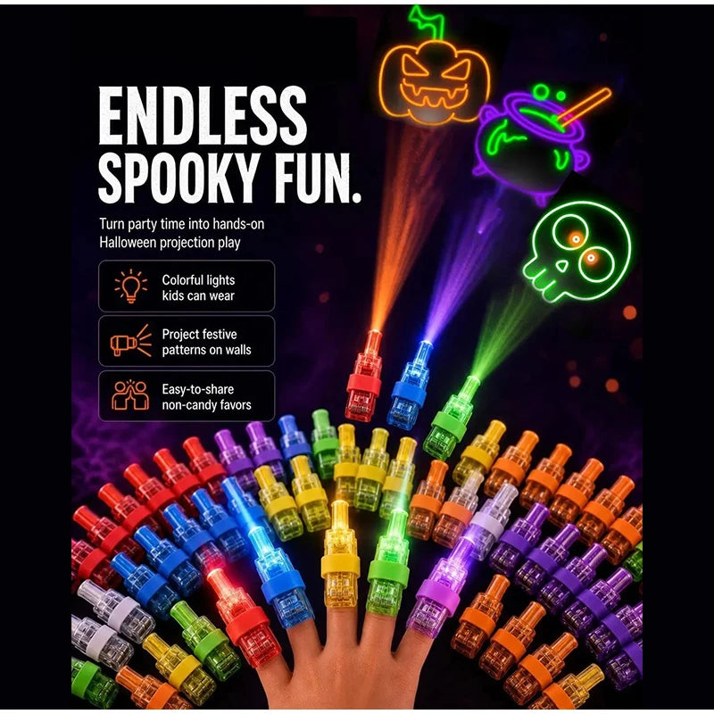 Halloween LED Finger Lights | Pumpkin Shape | Battery Powered | 12 To 48 Pc Pack
