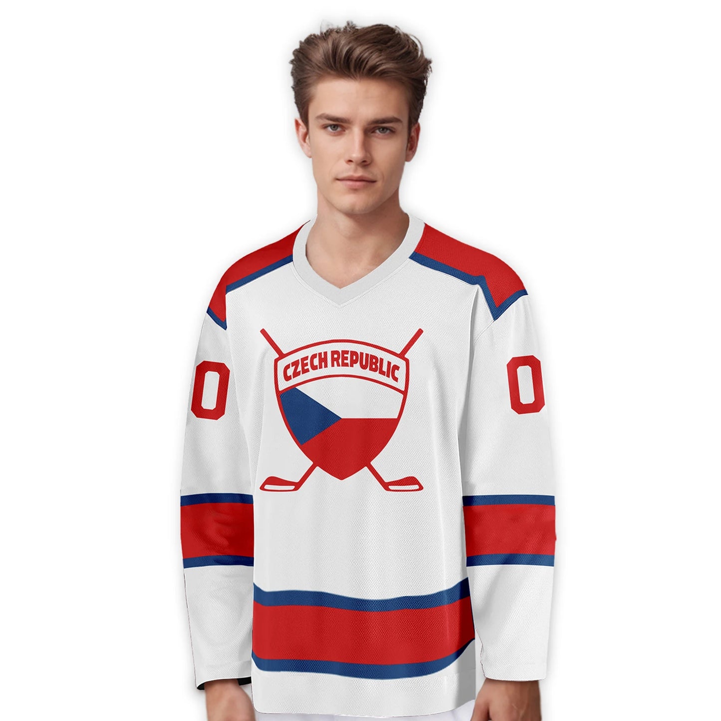 Personalized Czech Republic Ice Hockey Jersey for Men, Women, and Kids - Custom Name and Number Team Apparel