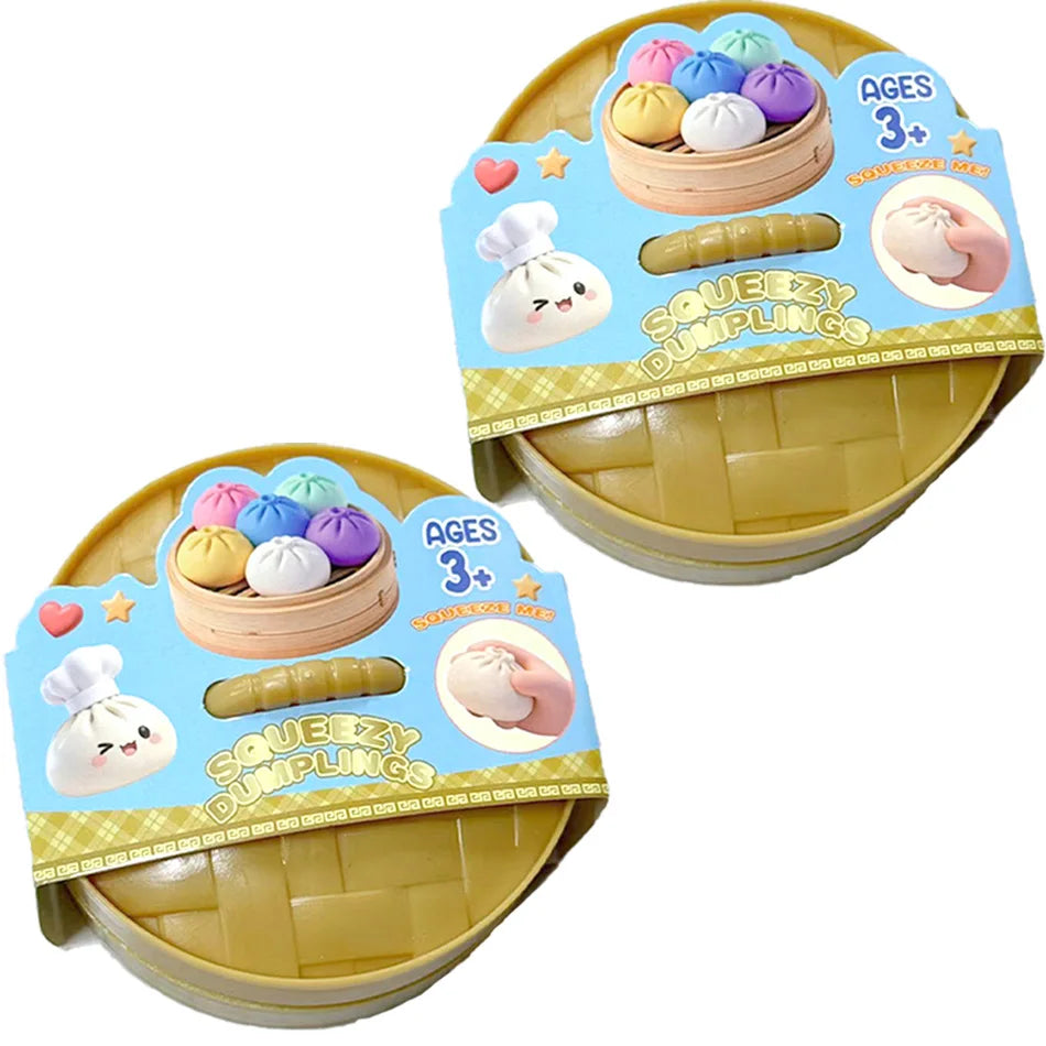Glitter Dumpling Squishy | 6 Pack | Stress Relief Toy | Comes With Box