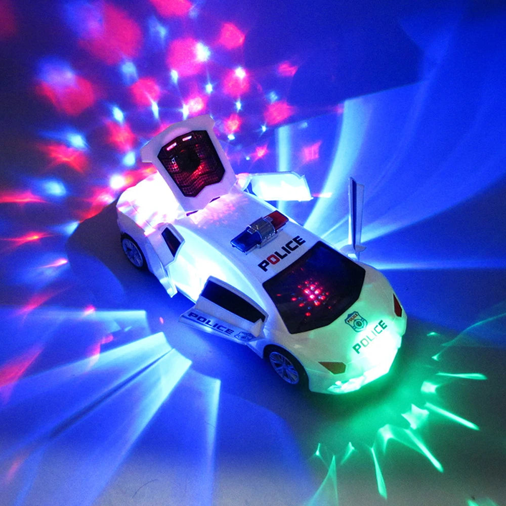 Cool Lighting Music Police Car Toy for Kids with 360 Degree Rotating Wheels - ToylandEU