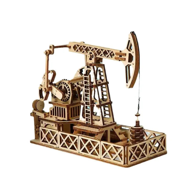 3D Wooden Puzzle | Oil Drilling Rig Model Kit | Engineering Model | Teens and Adults