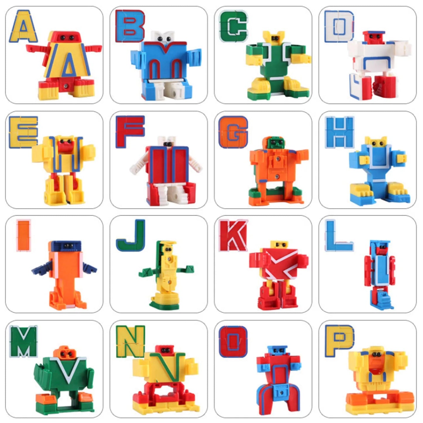 Besegad Kids Assembled 26 Letter A-Z Alphabet Adaptable Robot - Educational Adaptable Toy - ToylandEU