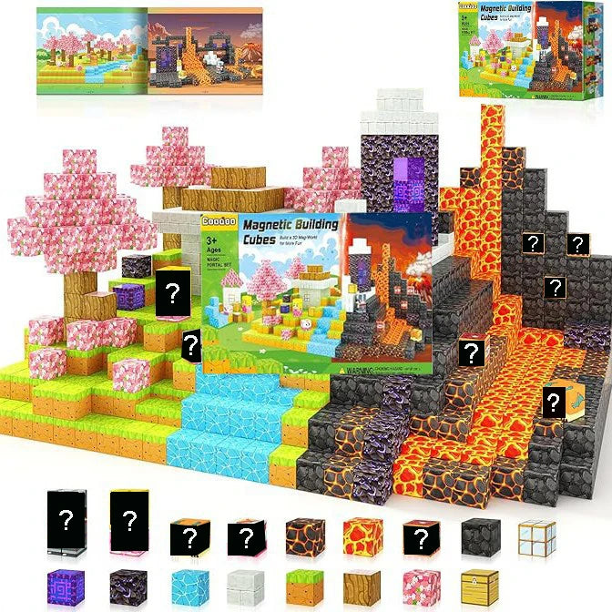 Magnetic Building Blocks | Mine World Cube Set | STEM Toy | Ages 3 Plus