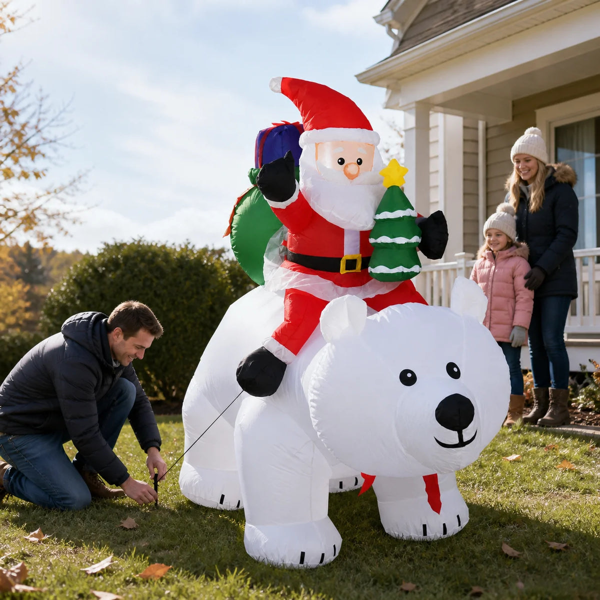 Inflatable Santa Claus | 6.9 Ft Led Lights | Shaking Head | Christmas Yard