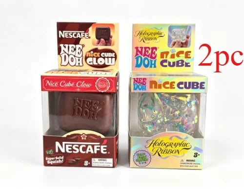 Stress Relief Squishy Cube | For Ages 14+ | Coffee Chocolate And Holographic