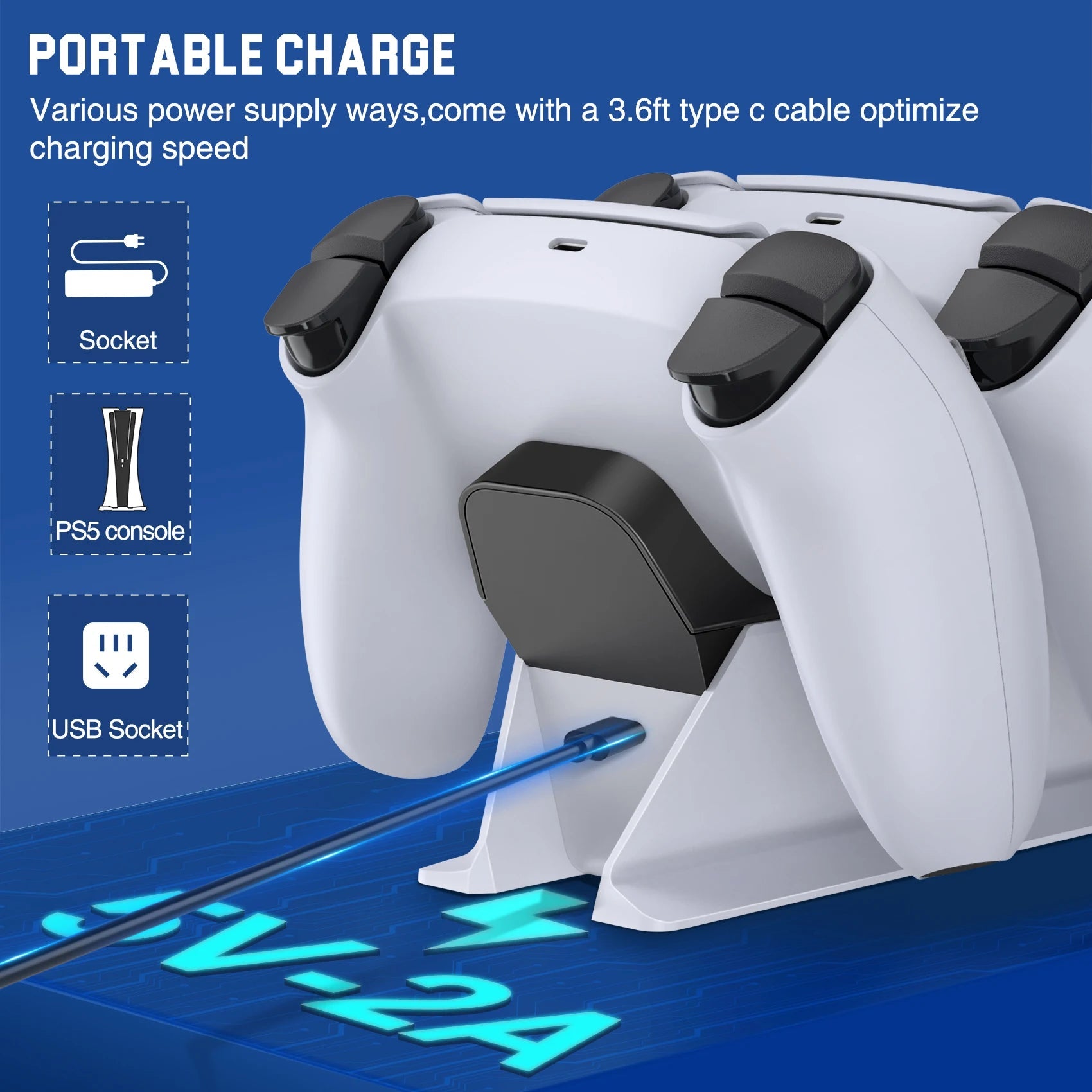 PS5 Controller Charging Station with Fast Charging and Unique Design - ToylandEU