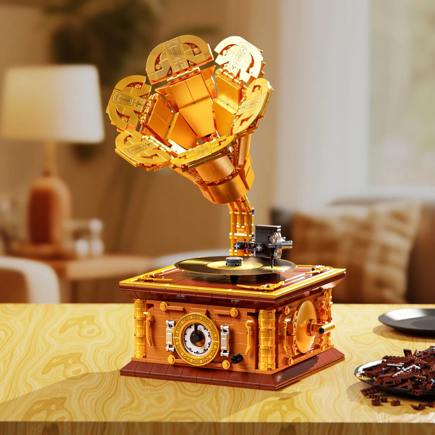 Building Block Set | Retro Gramophone 1011 | Lego Compatible | Desktop Ornament