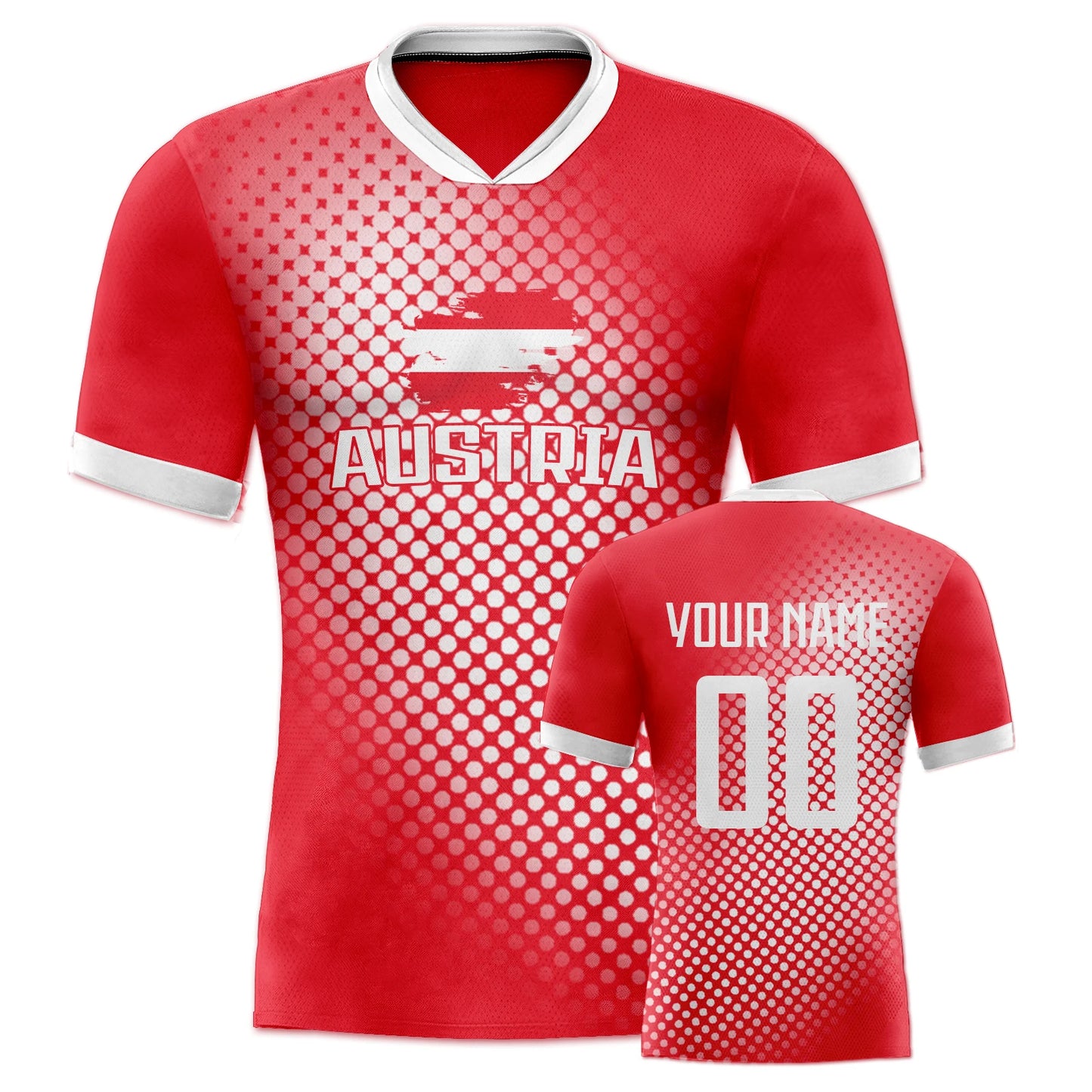 Personalized Austria Soccer Jersey with Custom Name and Number - Men's Training Kit for Fans and Youth