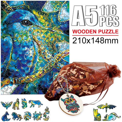 Hummingbird 3D Wooden Puzzle with Key Chain and Mesh Bag for Educational Fun ToylandEU.com Toyland EU