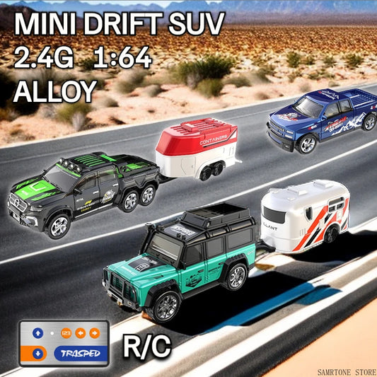 RC Cars 2.4G 5-Channel 1：64 Alloy Mini Remote Control SUV Drifts One Hour Long Endurance Electric Off-road Vehicle for Children