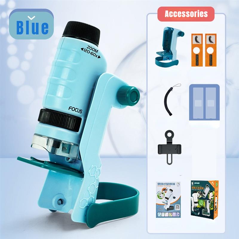 Portable Kids 60-120X Microscope Kit with LED Light Toyland EU Toyland EU