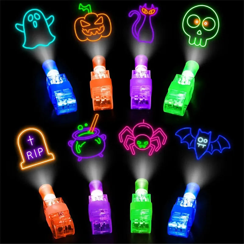 Finger Projector Rings | LED Spooky Patterns | Holiday Glow | Kids Props