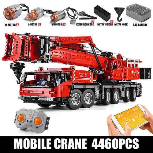 Advanced Motorized GMK Mobile Crane Truck Building Set with 4460 ABS Blocks ToylandEU.com Toyland EU