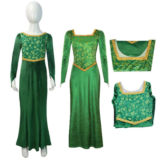 Fiona Cosplay Green Princess Dress for Kids - Roleplay Costume for Halloween and Carnival Parties