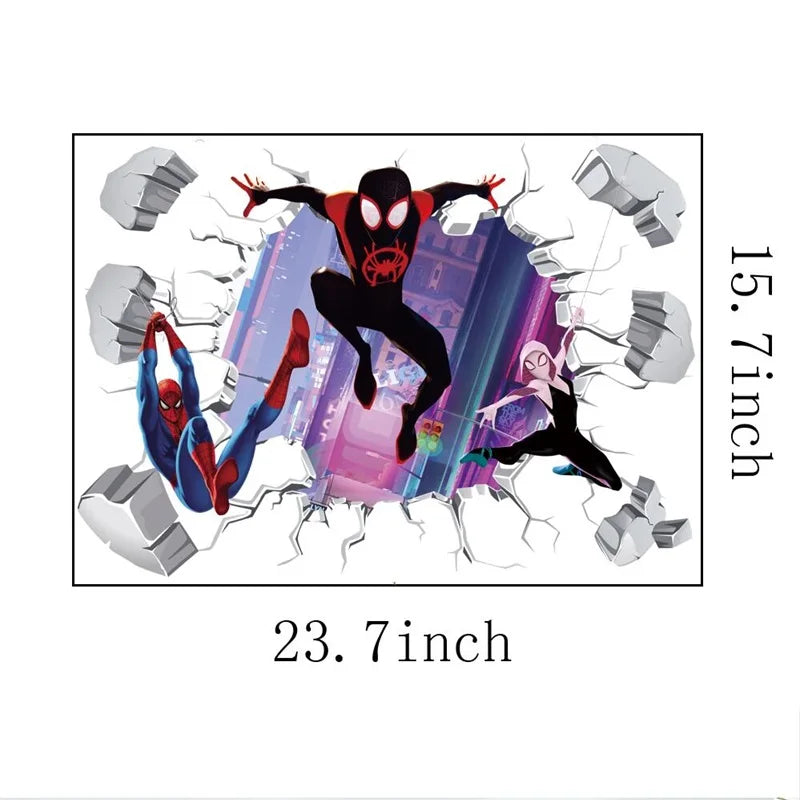 Avengers Wall Sticker | 3D Broken Wall | PVC Wall Decal | 40x60 cm