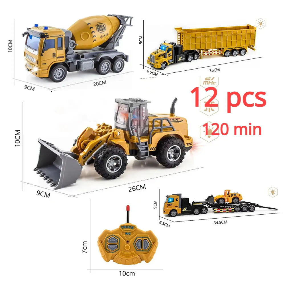 Rc Car Toys Truck 1:30 Wheel Shovel Loader 6CH 4WD Metal Remote - ToylandEU