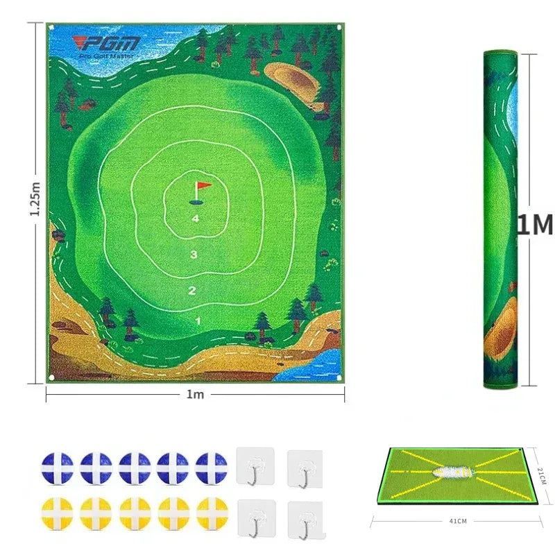 Indoor Mini Golf Mat With Suspended Dartboard Practice Aid - ToylandEU