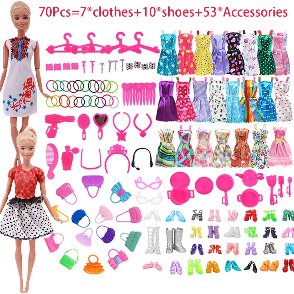 Complete 30cm Doll Accessories Set With Clothes Shoes Jewelry