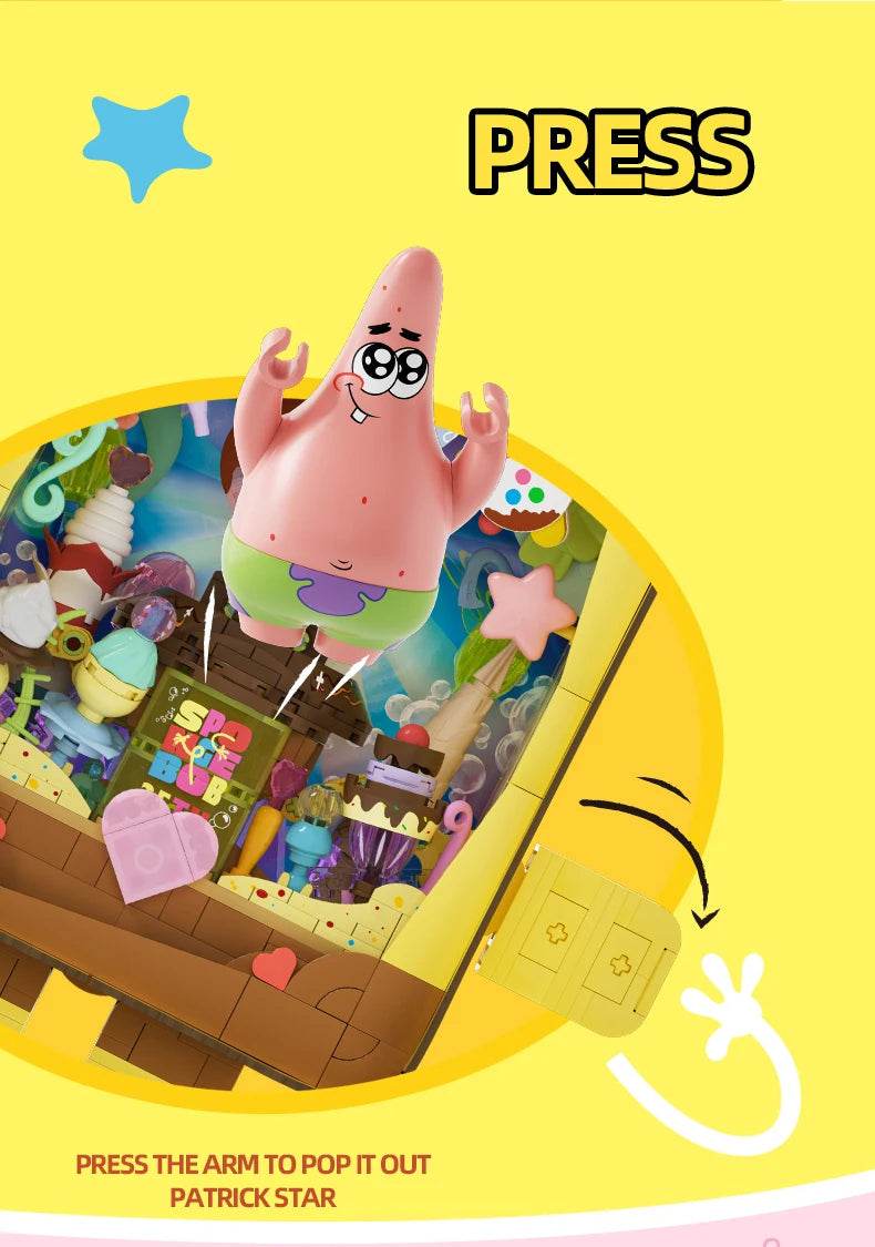 Spongebob Cartoon Krusty Krab Restaurant Building Blocks Toy - ToylandEU