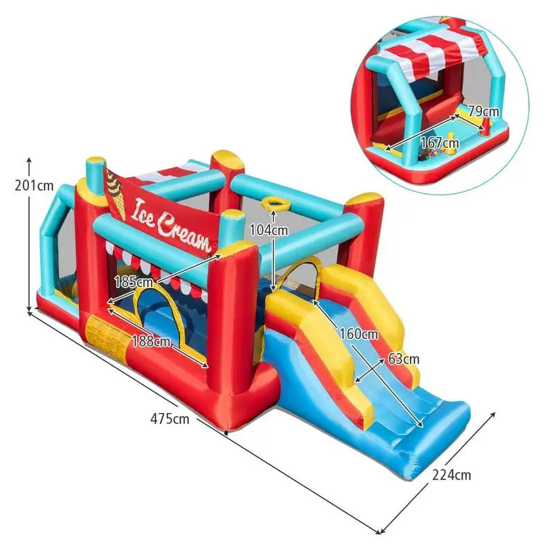Five-In-One Inflatable Bounce House With Ball Pit And Slide