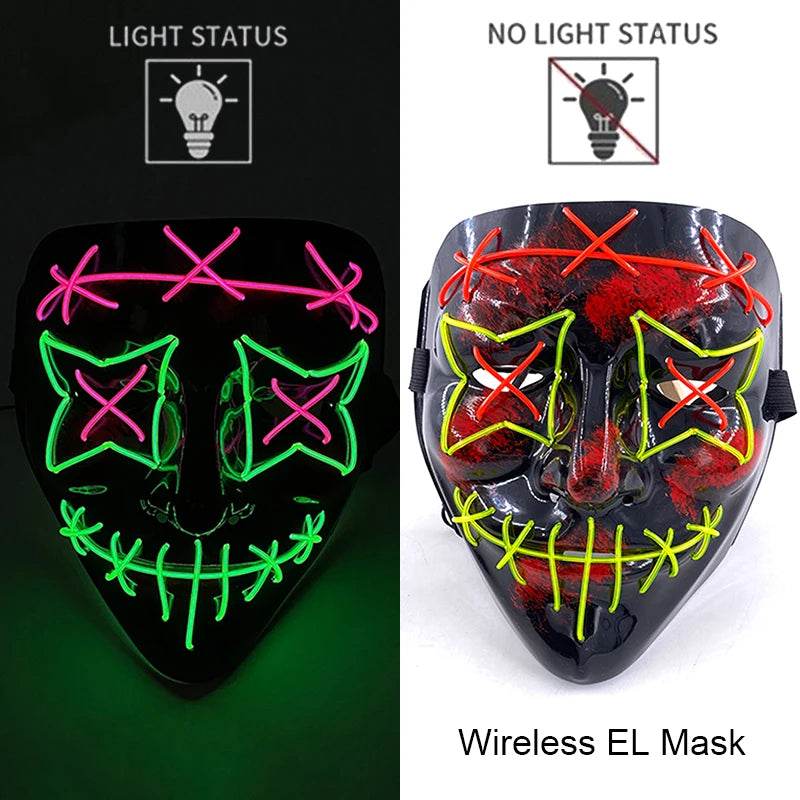 Premium LED Mask Purge Neon Glow For Halloween Cosplay - ToylandEU