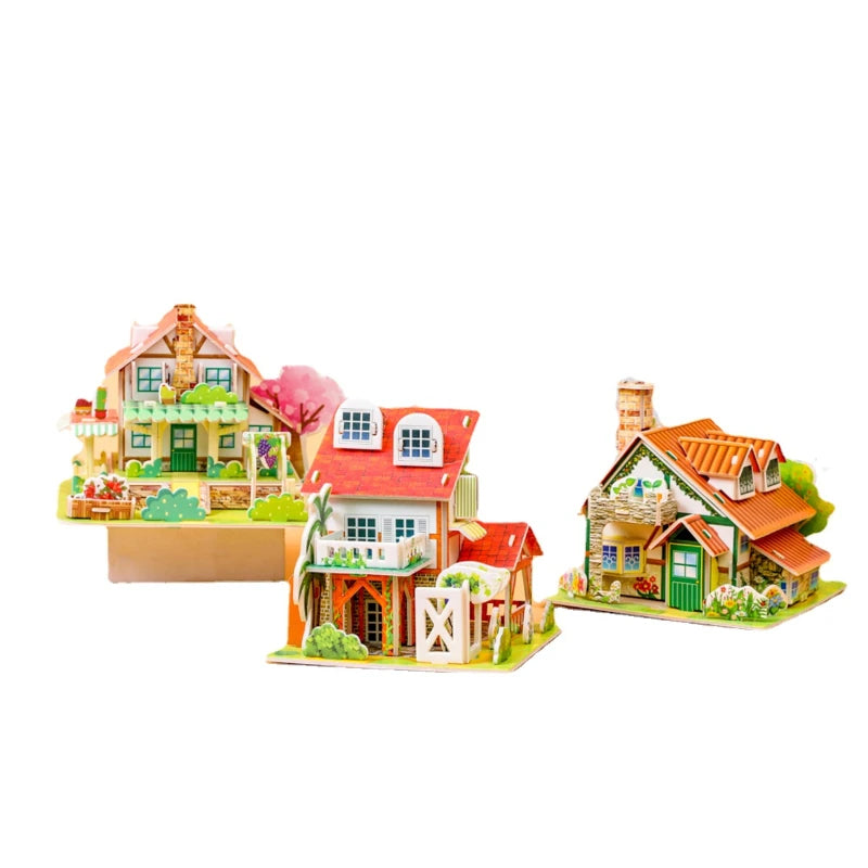 3D Puzzle | Paper House Model | Ages 3-12 | Assembled 13x11x1 cm