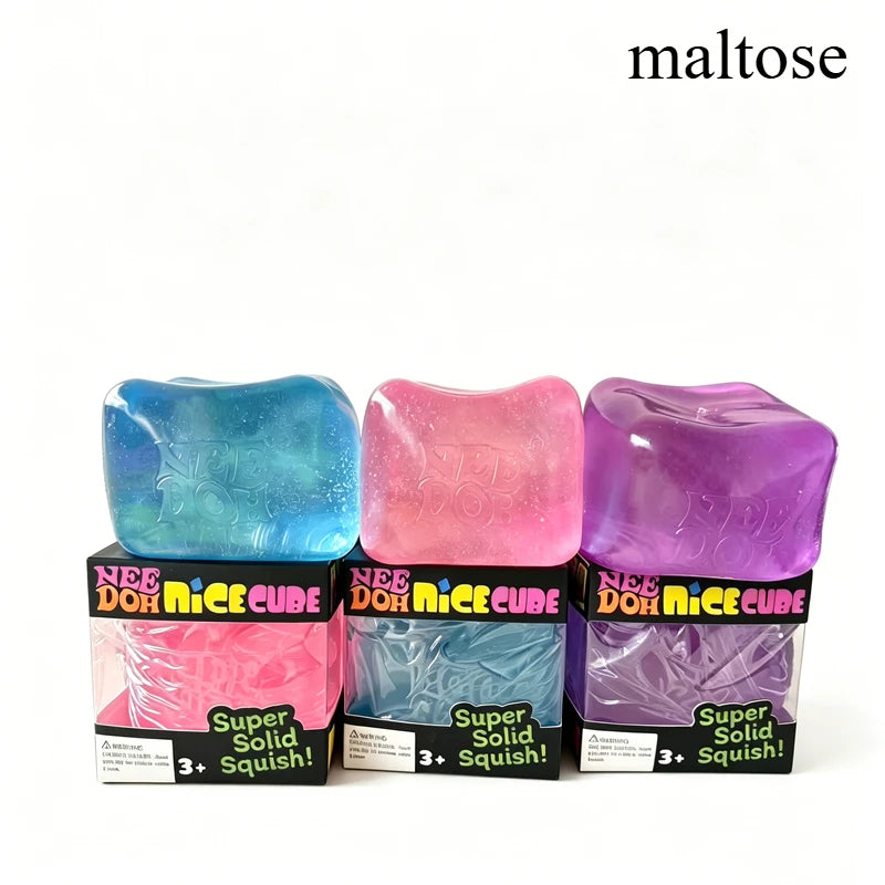 Sensory Knead Cube | Translucent Ice Texture | 7.5 Cm Anxiety Relief Toy