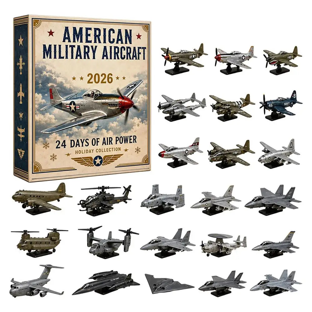 Advent Calendar | 2D Acrylic Airplane And Helicopter Ornaments | Mini Collectible Models | Aviation Fan Gift
