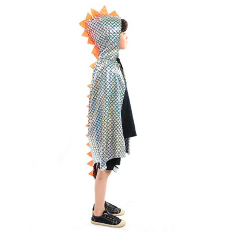 Dinosaur Hooded Cloak for Kids - Ideal for Halloween & Playtime Fun!