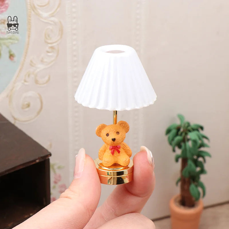 Miniature Bear Table Lamp | Led Lighting | Metal Frame | 12 Scale Collectors