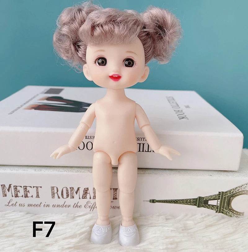 16 Cm Bjd Doll Body 1/8 With Head Shoes 13 Joints DIY Toy - ToylandEU