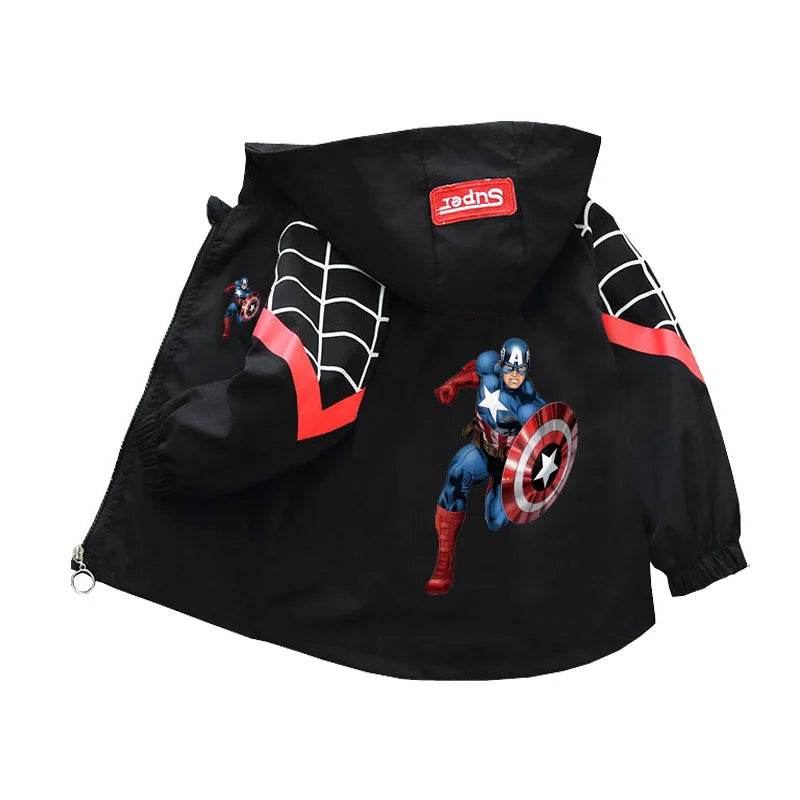 Premium Hooded Jacket Spiderman Theme Unisex Kids Cosplay Outerwear For Ages 1 To 10 - ToylandEU