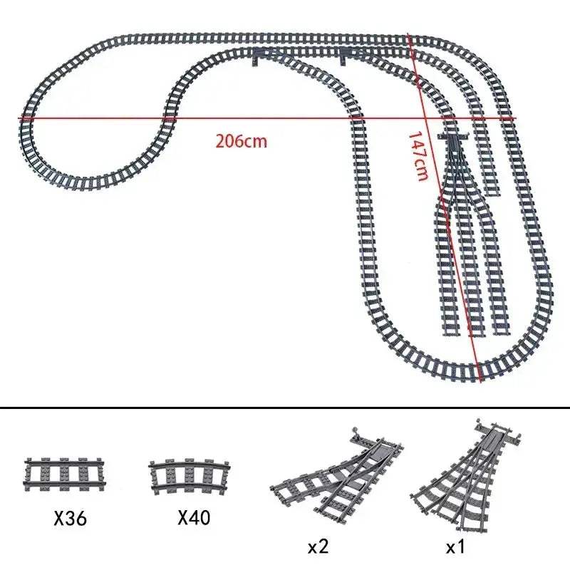 Lego Compatible Flexible Train Tracks Building Set For Kids - ToylandEU