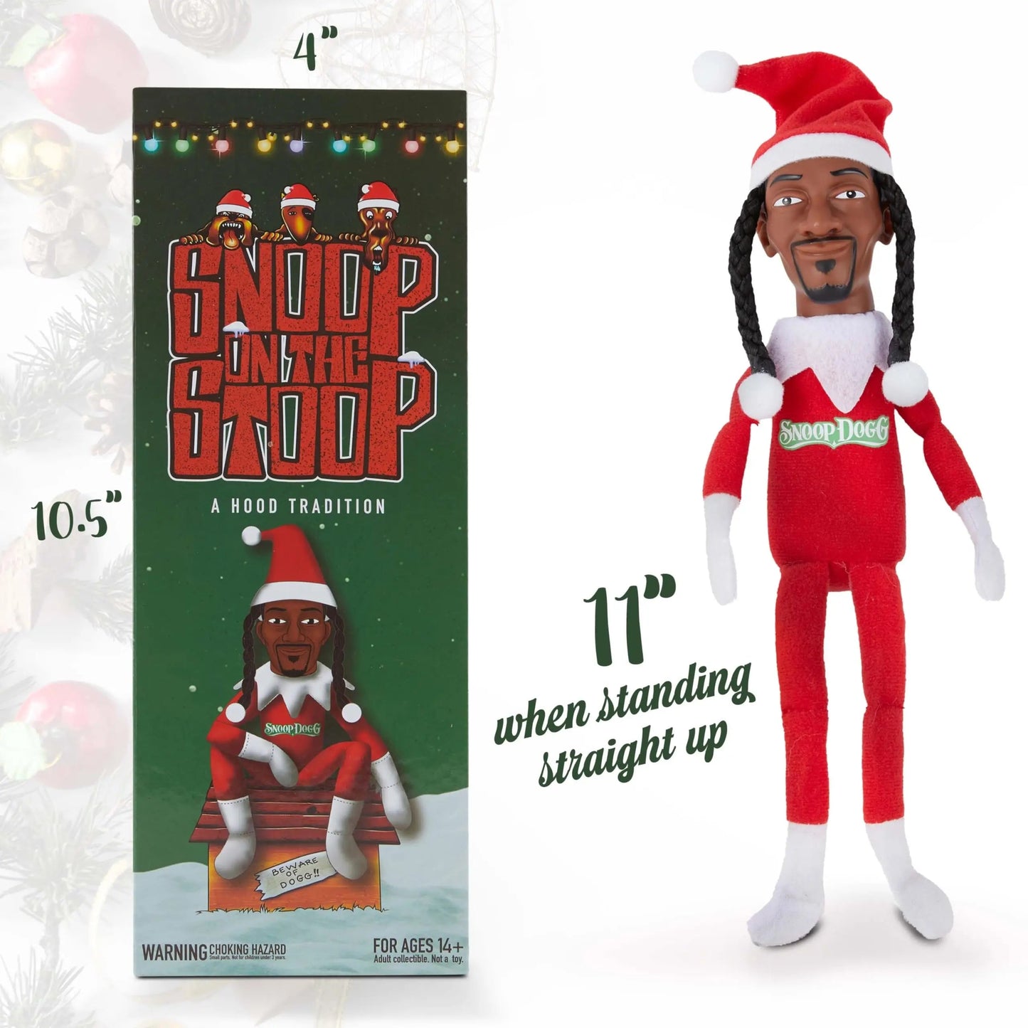 Snoop Dogg Snoop on a Stoop Christmas Elf Doll, 12” Plush Toys Shelf ToylandEU.com Toyland EU